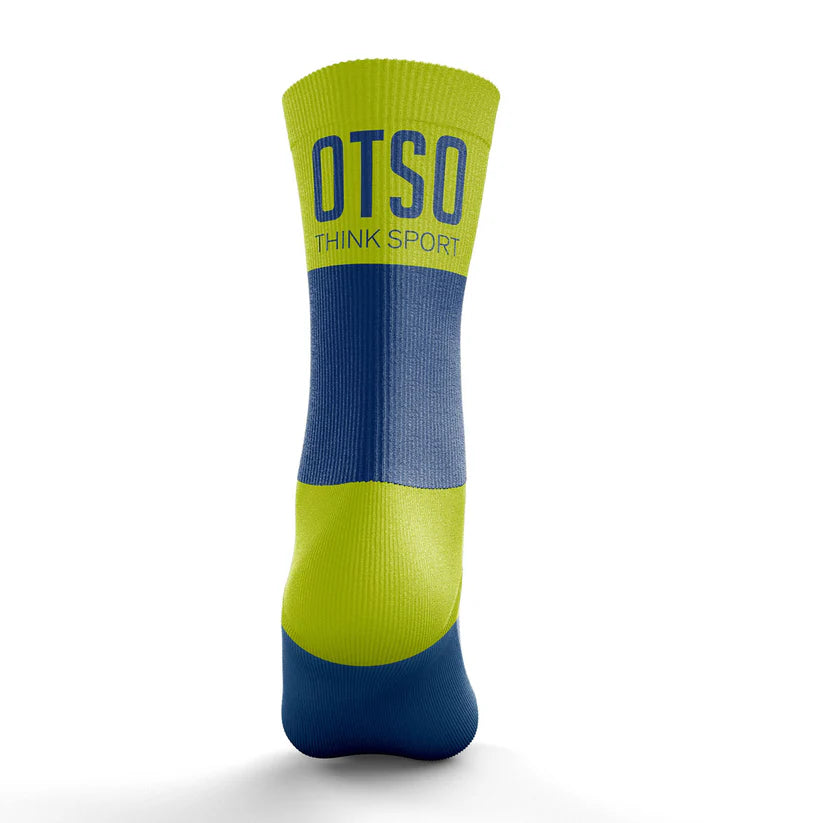 Mid-Calf Multisport Socks - Electric Blue & Fluo Yellow
