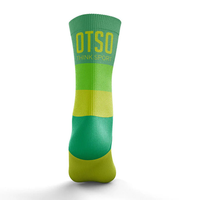 Mid-Calf Multisport Socks - Light Blue & Fluo Yellow