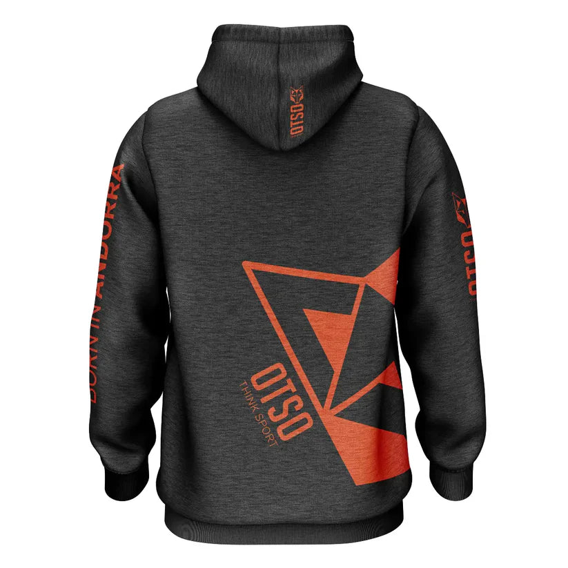 Sweat à capuche - Black & Fluo Orange Otso